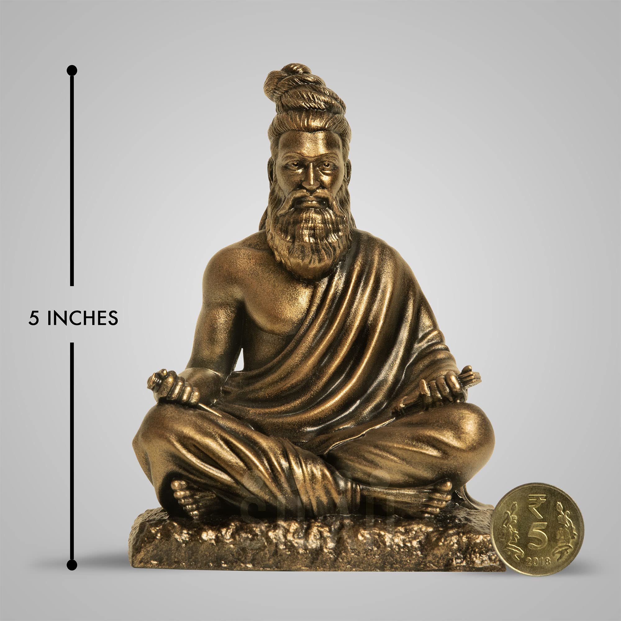 Silaii Thiruvalluvar Sculpture - 5 Inch, Antique Bronze Colour